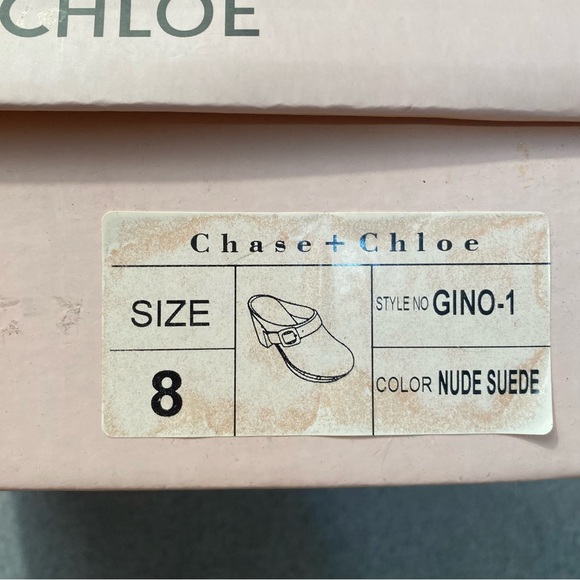Chase & Chloe nude suede clog-size 8 - Picture 2 of 3